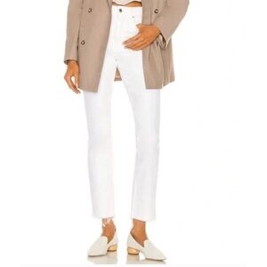 GRLFRND The Karolina Jean High Rise Straight Crop White Brentwood Sz 28